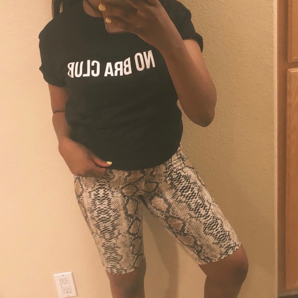 Snakeskin Biker Shorts - Picture 1 of 6